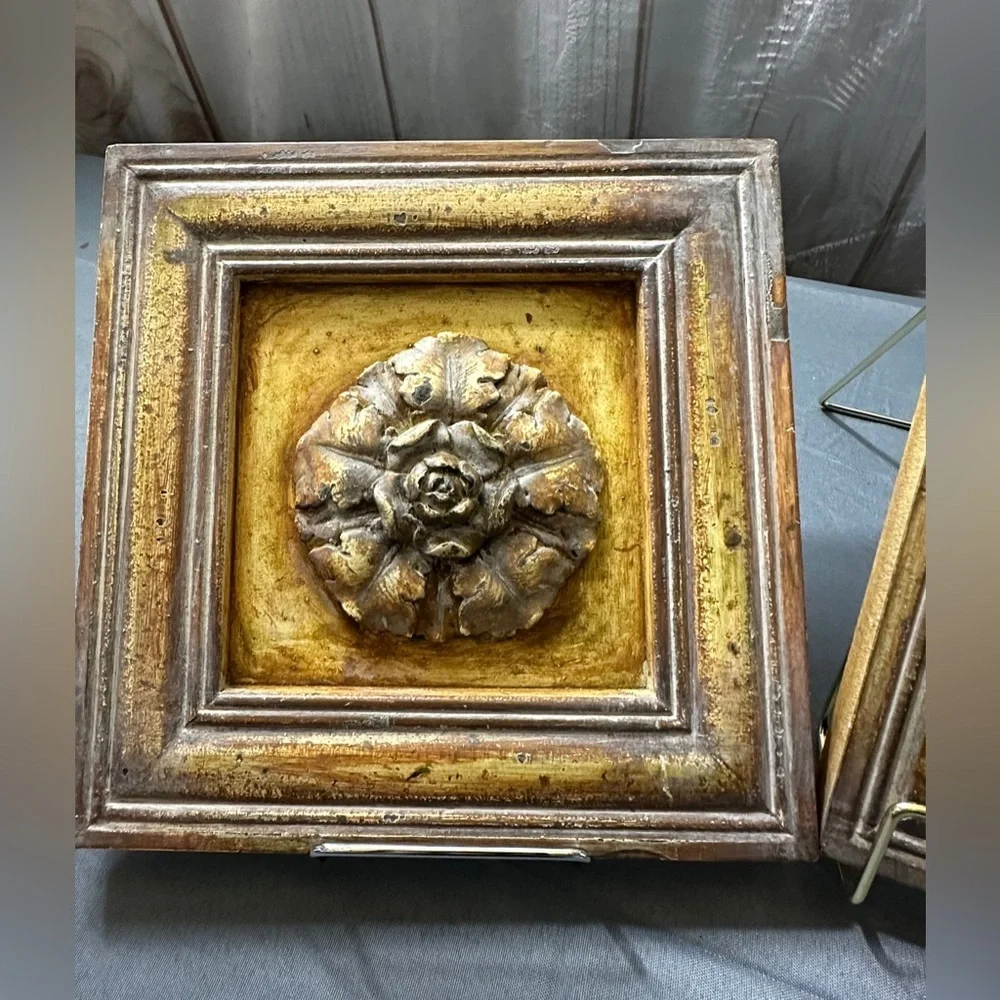 Antique Gold Floral Wall Accents